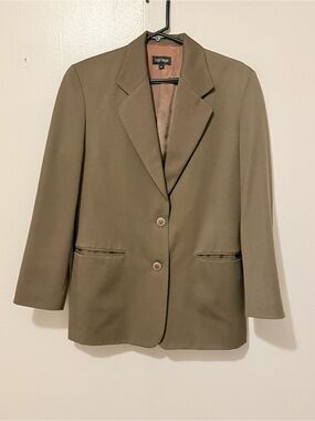 Women's Olive Green Two-Button Blazer